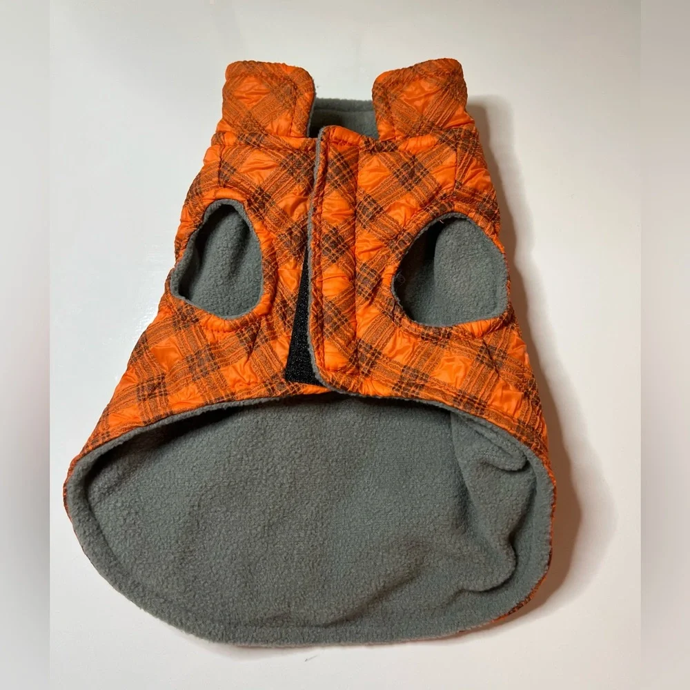 Orange Quilted Dog Jacket / Vest – Size XS